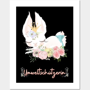 Häschen Umwelt Schutz Prinzessin Blumen Süß Posters and Art